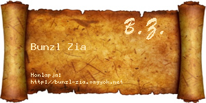 Bunzl Zia névjegykártya